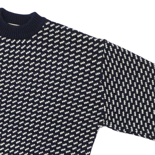 画像4: L.L.Bean（エルエルビーン）W's Wayne Sweater Bard's-Eye（ウィメンズ ウェインセーターバーズアイ）"Japan Edition" / Navy×Natural（ネイビー×ナチュラル） (4)