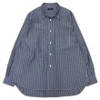 画像1: ＜40%OFF＞alvana（アルヴァナ）WIDE REGULAR SHIRTS（ワイドレギュラーシャツ）/ Navy Stripe（ネイビーストライプ）※サイズ4のみ (1)