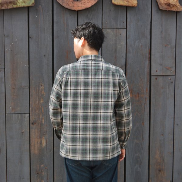 画像9: ＜30％OFF＞*A VONTADE（アボンタージ）Wool Plaid Open Color Shirt（ウールプレイドオープンカラーシャツ）/ Grey×Green（グレー×グリーン） (9)