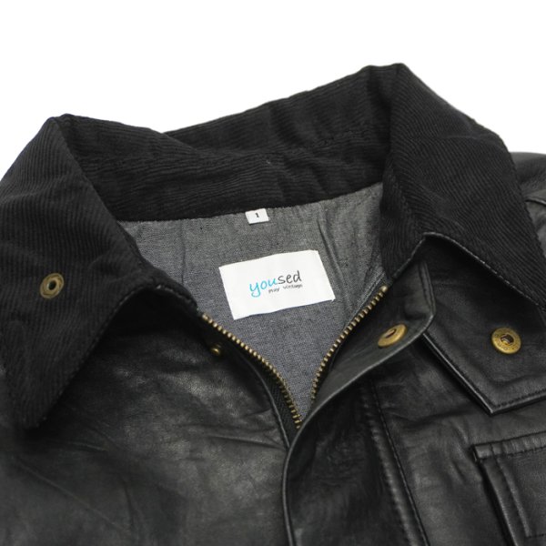 画像9: yoused （ユーズド）Remake Leather Fishing Jacket（リメイクレザーフィッシングジャケット）/ Black（ブラック） (9)