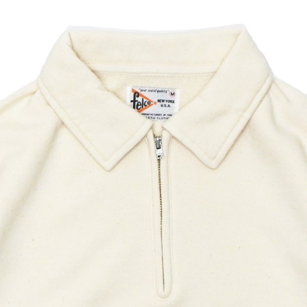 画像3: FELCO(フェルコ)L/S Half Zip Collar Sweat(ロングスリーブハーフジップカラースウェット)"10oz MD WEIGHT FRENCH TERRY” / Off White(オフホワイト) (3)