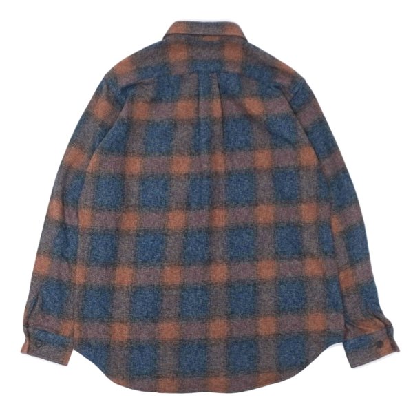 画像2: SERO(セロ)Ombre Check Double Pocket Shirt(オンブレチェック ダブルポケットシャツ)"Heavy Flannel" / Blue(ブルー) (2)
