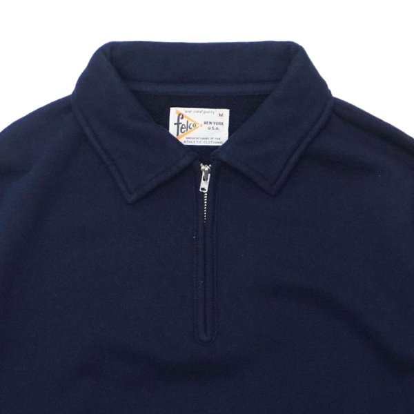 画像3: FELCO（フェルコ）L/S Half Zip Collar Sweat（ロングスリーブハーフジップカラースウェット）"10oz MD WEIGHT FRENCH TERRY” / Italian Navy （イタリアンネイビー） (3)