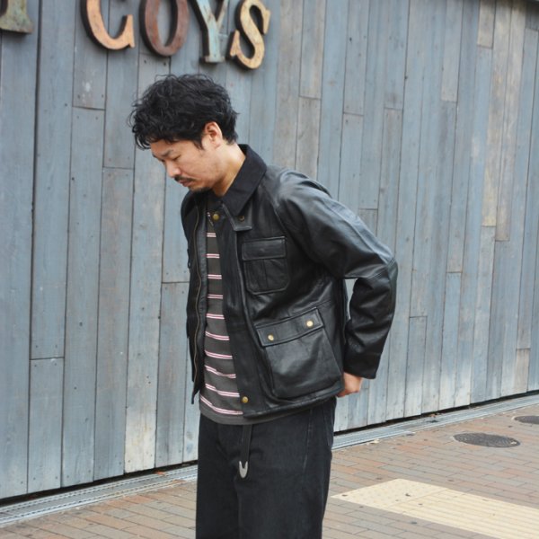 画像12: yoused （ユーズド）Remake Leather Fishing Jacket（リメイクレザーフィッシングジャケット）/ Black（ブラック） (12)