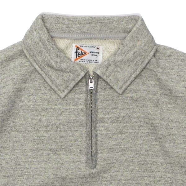画像3: FELCO（フェルコ）L/S Half Zip Collar Sweat（ロングスリーブハーフジップカラースウェット）"10oz MD WEIGHT FRENCH TERRY” / Twisted Grey （ツイステッドグレー） (3)