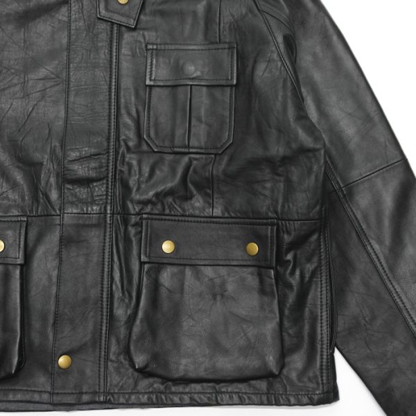 画像7: yoused （ユーズド）Remake Leather Fishing Jacket（リメイクレザーフィッシングジャケット）/ Black（ブラック） (7)