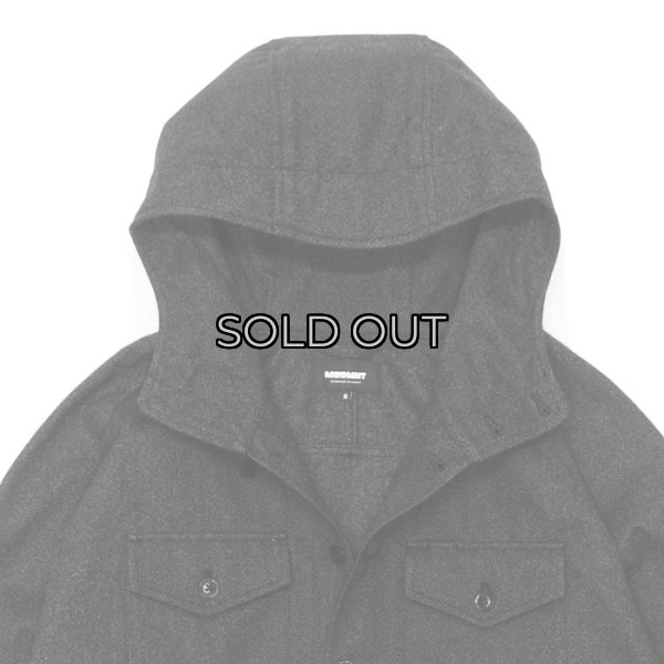 画像4: MODMNT（モドメント）TWEED KNIT HOODED SHIRT（ツウィードニットフーデットシャツ）/ Black（ブラック） (4)
