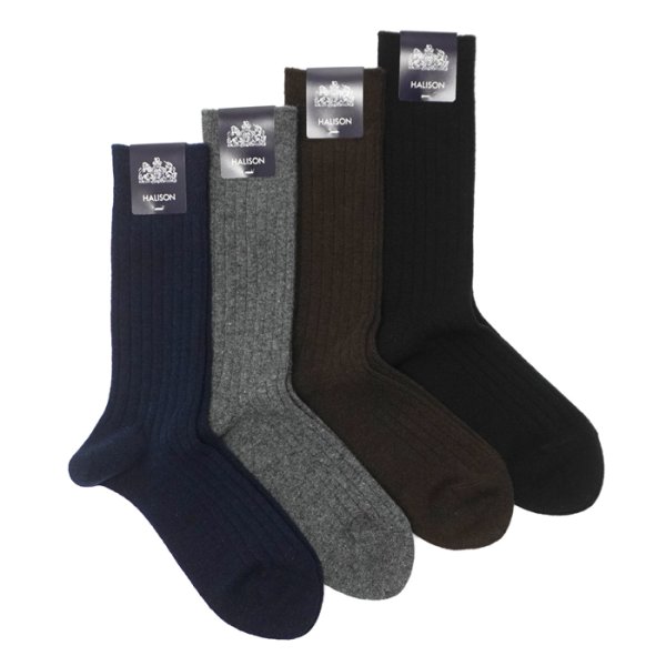 画像1: HALISON（ハリソン）ラムウール ミドルゲージソックス / 4Colors（全4色展開）※3足までメール便発送可※ (1)