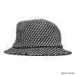 画像2: O/EIGHTH（オーエイス）Type OH HAT（タイプ・OH ）”Wool Rayon Diagonal" / Black+White（ブラック＋ホワイト）・Black（ブラック） (2)