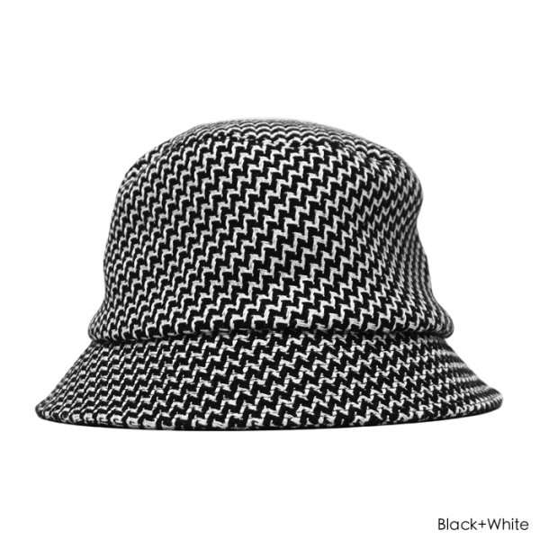 画像2: O/EIGHTH（オーエイス）Type Y HAT （タイプ・Y）"Wool Rayon Diagonal" / Black+White（ブラック＋ホワイト）・Black（ブラック） (2)