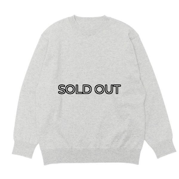 画像1: Yonetomi NEW BASIC（ヨネトミニューベーシック）RIGID CASHMERE SWEATER CREW NECK PULLOVER（リジットカシミアセータークルーネックプルオーバー）/ Top Grey（トップグレー） (1)