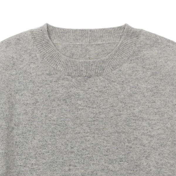 画像3: Yonetomi NEW BASIC（ヨネトミニューベーシック）RIGID CASHMERE SWEATER CREW NECK PULLOVER（リジットカシミアセータークルーネックプルオーバー）/ Grey（トップグレー） (3)