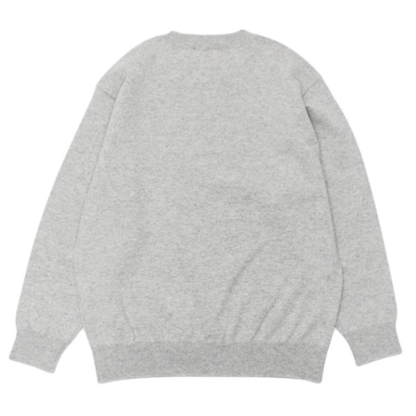 画像2: Yonetomi NEW BASIC（ヨネトミニューベーシック）RIGID CASHMERE SWEATER CREW NECK PULLOVER（リジットカシミアセータークルーネックプルオーバー）/ Grey（トップグレー） (2)
