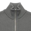 画像4: Yonetomi NEW BASIC（ヨネトミニューベーシック）EX Fine Wool Rib Knit Blouson（エクストラファインウールニットブルゾン）/ Grey（グレー） (4)