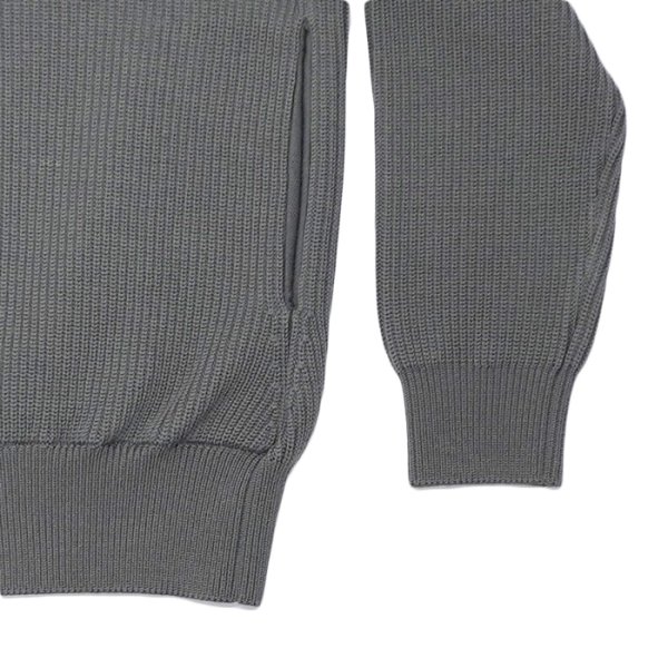 画像7: Yonetomi NEW BASIC（ヨネトミニューベーシック）EX Fine Wool Rib Knit Blouson（エクストラファインウールニットブルゾン）/ Grey（グレー） (7)