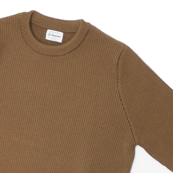 画像3: Yonetomi NEW BASIC（ヨネトミニューベーシック）EX Fine Wool Rib Knit Pullover（エクストラファインウールリブニットプルオーバー）/ Brown（ブラウン） (3)