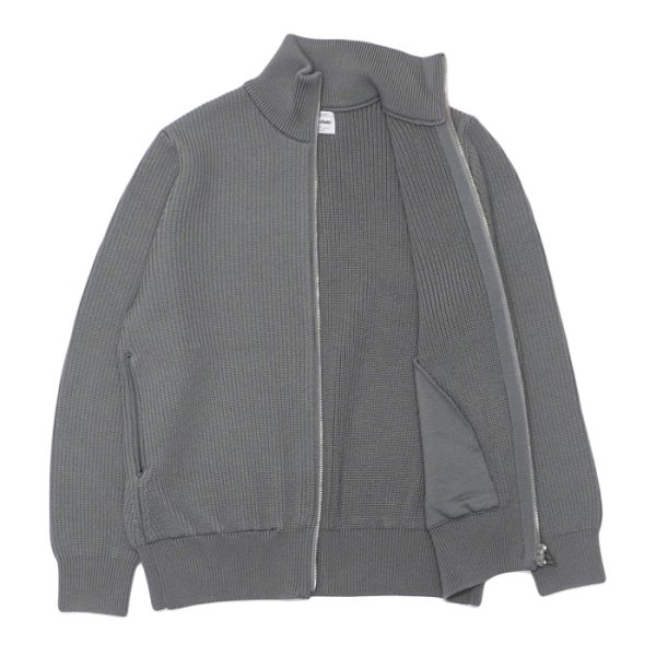 画像3: Yonetomi NEW BASIC（ヨネトミニューベーシック）EX Fine Wool Rib Knit Blouson（エクストラファインウールニットブルゾン）/ Grey（グレー） (3)