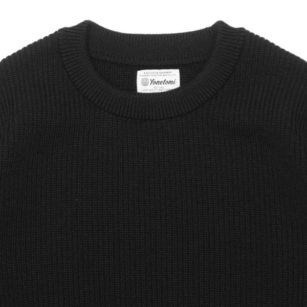 画像3: Yonetomi NEW BASIC（ヨネトミニューベーシック）EX Fine Wool Rib Knit Pull Over（エクストラファインウールニットプルオーバー）/ Black（ブラック） (3)