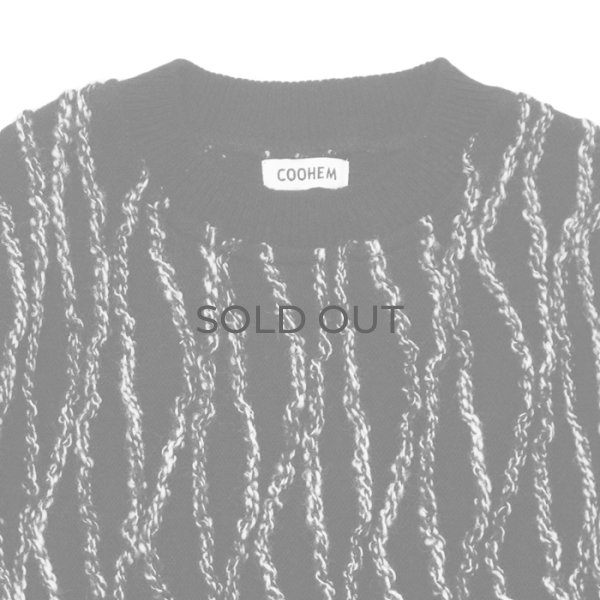 画像2: COOHEM（コーヘン）RANDOM INLAY STRIPE KNIT PULLOVER（ランダムインレイストライプニットプルオーバー）/ Black（ブラック） (2)