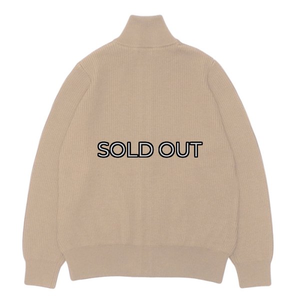 画像2: Yonetomi NEW BASIC（ヨネトミニューベーシック）EX Fine Wool Rib Knit Blouson（エクストラファインウールニットブルゾン）/ Brown（ブラウン） (2)