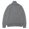 画像2: Yonetomi NEW BASIC（ヨネトミニューベーシック）EX Fine Wool Rib Knit Blouson（エクストラファインウールニットブルゾン）/ Grey（グレー） (2)
