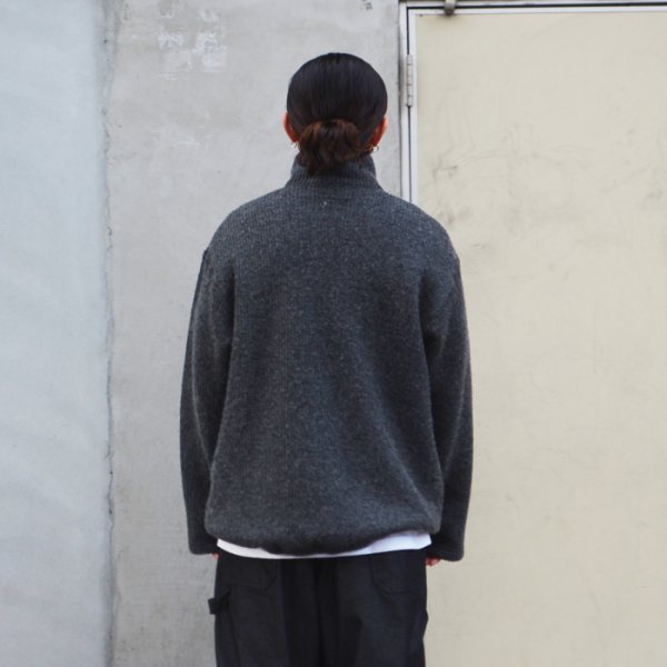 画像8: ENGINEERED GARMENTS（エンジニアードガーメンツ）Zip Moc Neck（ジップモックネック）"Wool Poly Nep Sweater Knit" / Brown（ブラウン） (8)