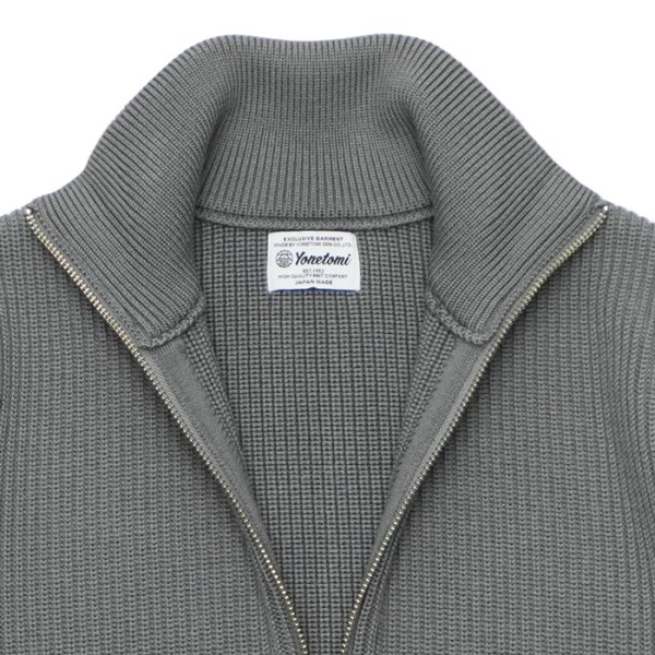 画像5: Yonetomi NEW BASIC（ヨネトミニューベーシック）EX Fine Wool Rib Knit Blouson（エクストラファインウールニットブルゾン）/ Grey（グレー） (5)