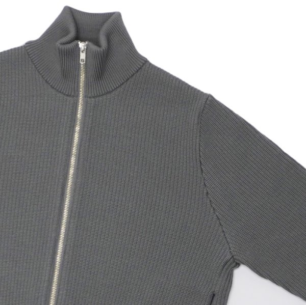 画像6: Yonetomi NEW BASIC（ヨネトミニューベーシック）EX Fine Wool Rib Knit Blouson（エクストラファインウールニットブルゾン）/ Grey（グレー） (6)