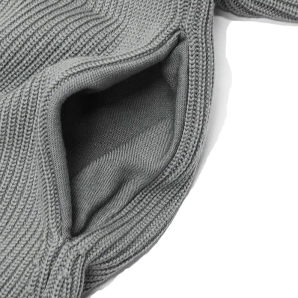 画像8: Yonetomi NEW BASIC（ヨネトミニューベーシック）EX Fine Wool Rib Knit Blouson（エクストラファインウールニットブルゾン）/ Grey（グレー） (8)