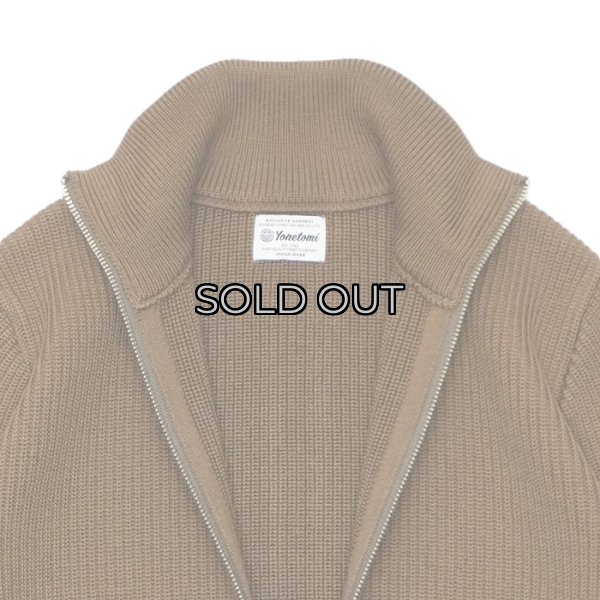 画像5: Yonetomi NEW BASIC（ヨネトミニューベーシック）EX Fine Wool Rib Knit Blouson（エクストラファインウールニットブルゾン）/ Brown（ブラウン） (5)