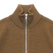 画像4: Yonetomi NEW BASIC（ヨネトミニューベーシック）EX Fine Wool Rib Knit Blouson（エクストラファインウールニットブルゾン）/ Brown（ブラウン） (4)