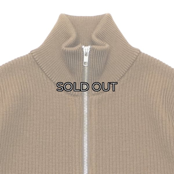 画像4: Yonetomi NEW BASIC（ヨネトミニューベーシック）EX Fine Wool Rib Knit Blouson（エクストラファインウールニットブルゾン）/ Brown（ブラウン） (4)