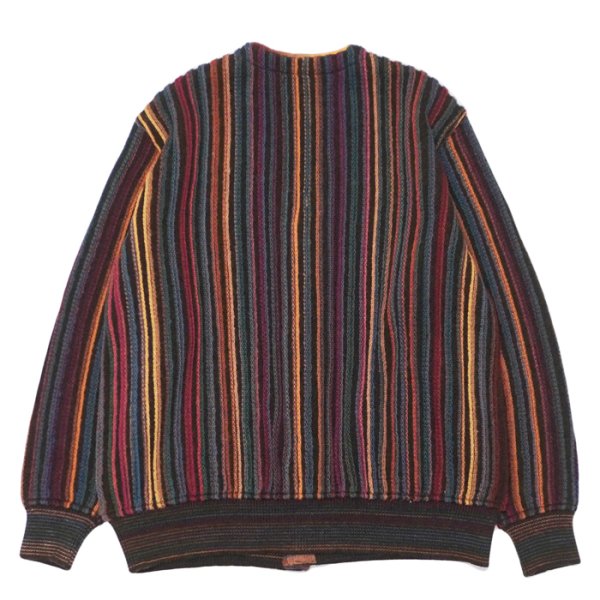 画像2: COOHEM(コーヘン)MULTI KUSARI STRIPE KINT CARDIGAN(マルチクサリ ストライプニットカーディガン)/ Brown(ブラウン) (2)