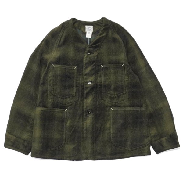 画像1: Post O'Alls（ポストオーバーオールズ）POST47 DV（ポスト47 ノーカラーモデル）"needle punch" / Brown×Green（ブラウン×グリーン） (1)