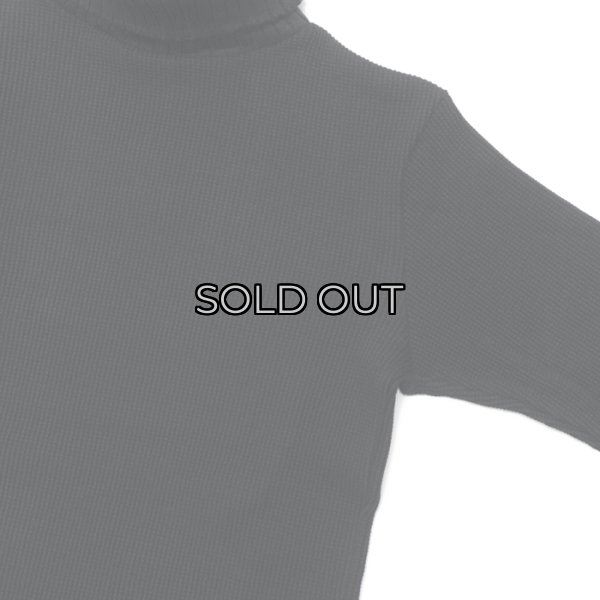 画像4: Nigel Cabourn（ナイジェル・ケーボン）TURTLE NECK SHIRT（タートルネックシャツ）"WAFFLE" / Black（ブラック） (4)