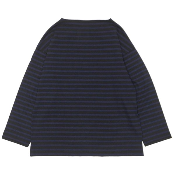 画像2: SAINT JAMES(セントジェームス)OUESSANT LOOSE(ウエッソン・ルーズ)"BORDER" / NOIR×NAVY(ブラック×ネイビー) (2)