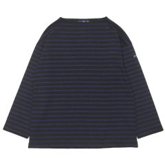SAINT JAMES（セントジェームス）OUESSANT LOOSE（ウエッソン・ルーズ）"BORDER" / NOIR×NAVY（ブラック×ネイビー）