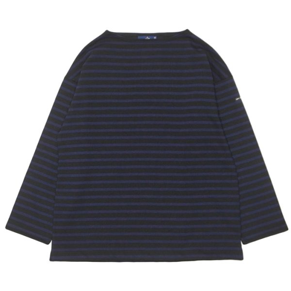 画像1: SAINT JAMES(セントジェームス)OUESSANT LOOSE(ウエッソン・ルーズ)"BORDER" / NOIR×NAVY(ブラック×ネイビー) (1)