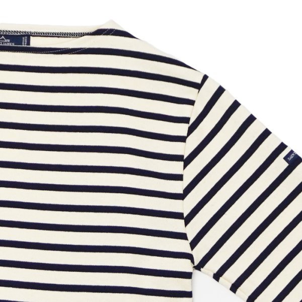 画像5: SAINT JAMES(セントジェームス)OUESSANT Elbow Patch(ウエッソン エルボーパッチ)"T3サイズのみ" / ECRU×MARINE×TULIPE(エクリュ×マリン×チューリップ) (5)
