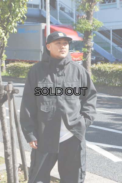 画像11: MODMNT（モドメント）TWEED KNIT HOODED SHIRT（ツウィードニットフーデットシャツ）/ Black（ブラック） (11)