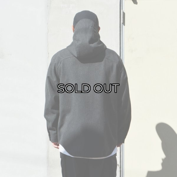 画像10: MODMNT（モドメント）TWEED KNIT HOODED SHIRT（ツウィードニットフーデットシャツ）/ Black（ブラック） (10)