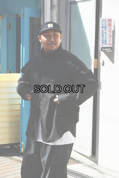 画像10: MODMNT（モドメント）T/TWEED UTILITY CPO SHIRT（ツウィードユーティリティCPOシャツ）/ Black（ブラック） (10)