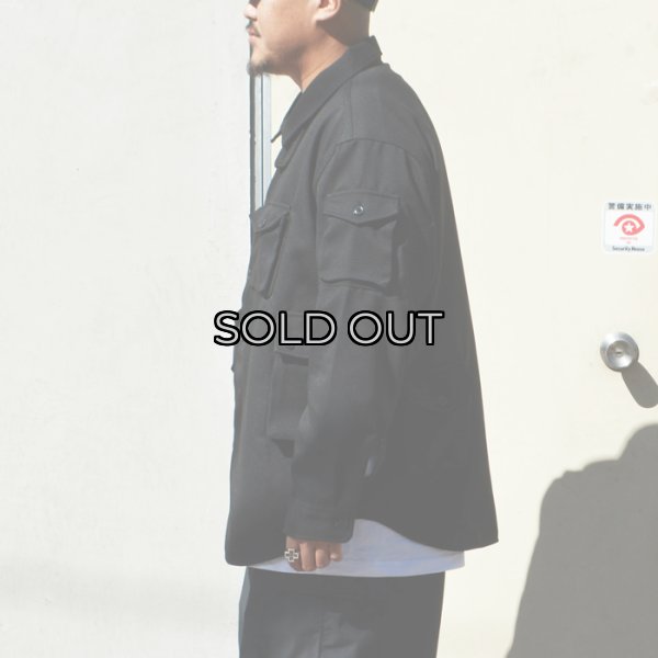 画像8: MODMNT（モドメント）T/TWEED UTILITY CPO SHIRT（ツウィードユーティリティCPOシャツ）/ Black（ブラック） (8)