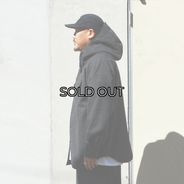 画像9: MODMNT（モドメント）TWEED KNIT HOODED SHIRT（ツウィードニットフーデットシャツ）/ Black（ブラック） (9)