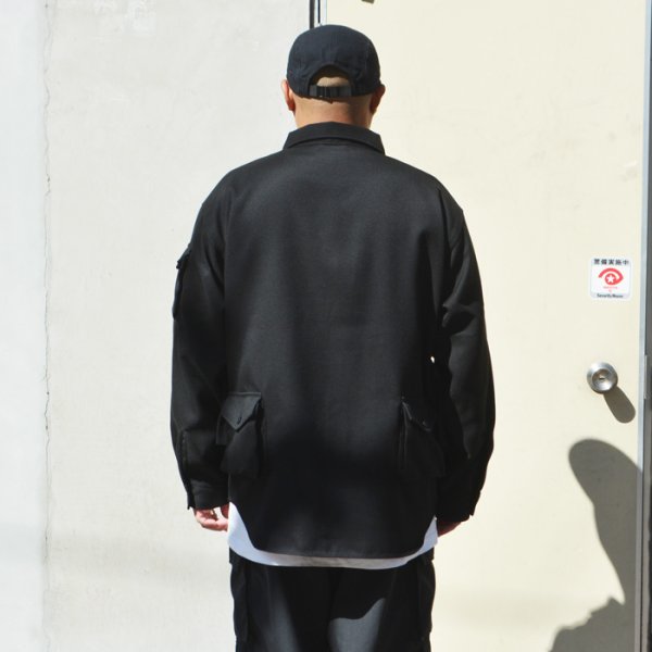 画像9: MODMNT（モドメント）T/TWEED UTILITY CPO SHIRT（ツウィードユーティリティCPOシャツ）/ Black（ブラック） (9)
