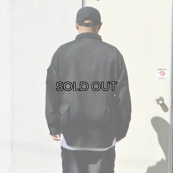 画像9: MODMNT（モドメント）T/TWEED UTILITY CPO SHIRT（ツウィードユーティリティCPOシャツ）/ Black（ブラック） (9)