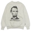 画像1: Sloppy Supply(スラッピーサプライ)NEO Vintage Sweat Shirt(ネオヴィンテージスウェットシャツ)"DEAD PRESIDENT" / Grey(グレー) (1)
