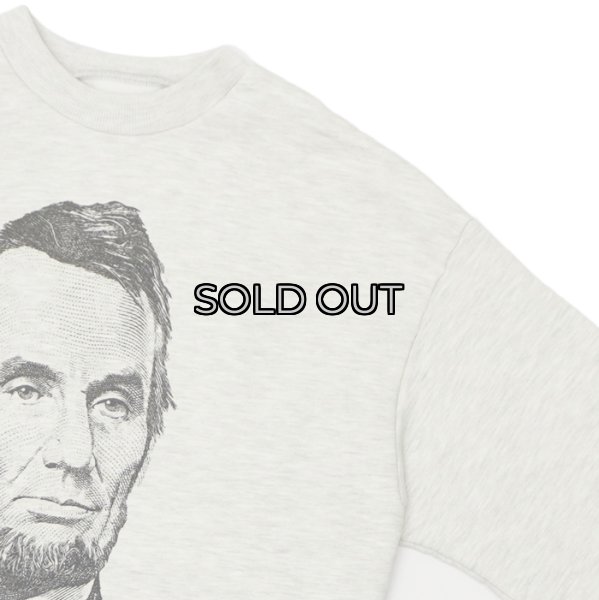 画像3: Sloppy Supply（スラッピーサプライ）NEO Vintage Sweat Shirt（ネオヴィンテージスウェットシャツ）"DEAD PRESIDENT" / Grey（グレー） (3)