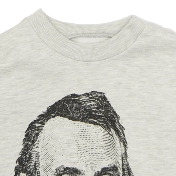 画像2: Sloppy Supply(スラッピーサプライ)NEO Vintage Sweat Shirt(ネオヴィンテージスウェットシャツ)"DEAD PRESIDENT" / Grey(グレー) (2)