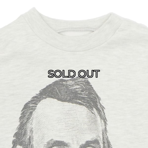 画像2: Sloppy Supply（スラッピーサプライ）NEO Vintage Sweat Shirt（ネオヴィンテージスウェットシャツ）"DEAD PRESIDENT" / Grey（グレー） (2)